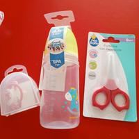 Ciuccio, biberon e forbicine neonato mai usati