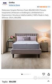 Materasso singolo memory foam