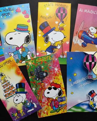 Lotto 6 biglietti Snoopy vintage pop up matrimonio