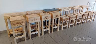 sgabelli tavolini casse vino