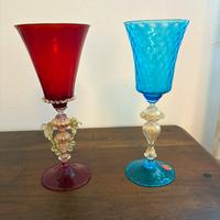 Calici in vetro di Murano soffiato a mano