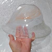 lampadario a campana in vetro di Murano bianco 