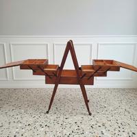 Carrello cucito mobile vintage design Mid-Century