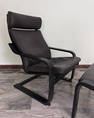 Poltrona e sgabello Ikea POÄNG con sgabello