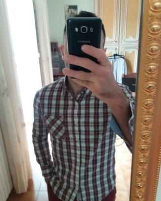 camicia alcott bianca e rossa taglia S