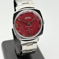 karux bordeaux swiss made vintage watch nos 34mm