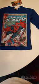 maglietta cotone bimbo spider-man 