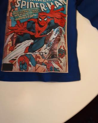 maglietta cotone bimbo spider-man 
