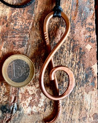 Ciondolo in rame chiave di sol