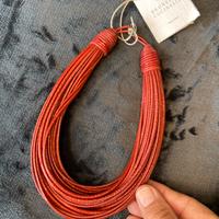 Collana Brunello Cucinelli - pelle e argento nuova