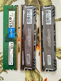 Ram 16gb crucial Ram 8gbx2 Ballistik