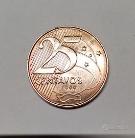 Moneta Brasile 25 Centavos 1999