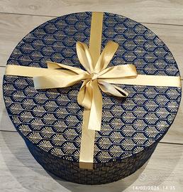 scatola rotonda in cartone rivestito