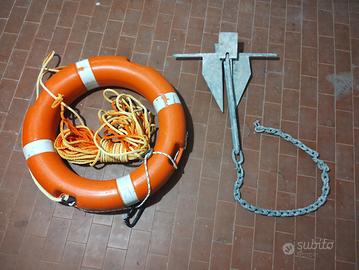 ancora Danfort+salvagente anulare+pompa sentina