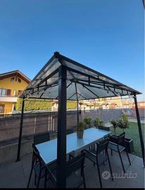 Gazebo 3x3 Alluminio e Plexiglass