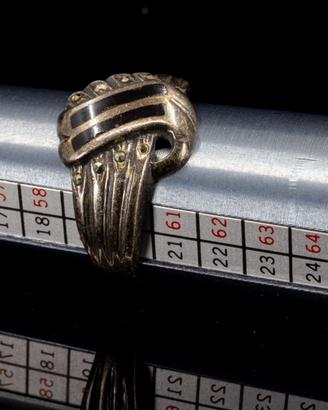 Anello Vintage Argento 925 con Onice Nera