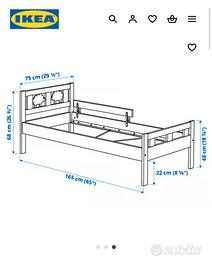 Letto IKEA KRITTER 70x160 cm con materasso