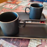 Set 2 tazze con piatto rettangolare Coincasa