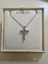 Collana in oro 18 kt con croce e diamanti CHIMENTO