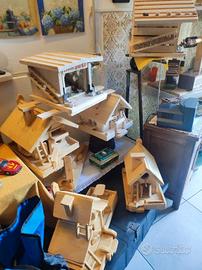 casette e oggetti in legno per  abbellimento