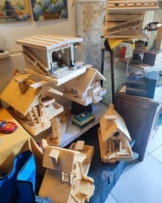 casette e oggetti in legno per  abbellimento