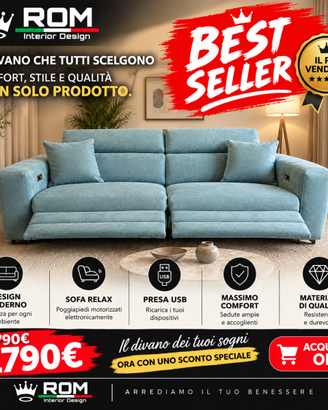 divano 2 posti relax elettrico