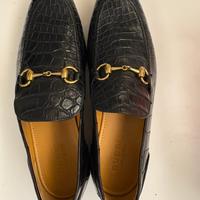 Mocassino gucci in pelle di coccodrillo