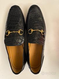 Mocassino gucci in pelle di coccodrillo