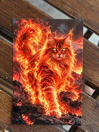 Stampa a tema gatti (gatto elementale fuoco) 10x15