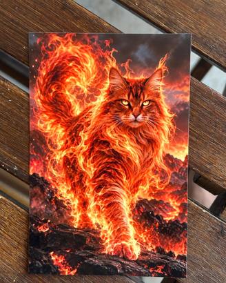 Stampa a tema gatti (gatto elementale fuoco) 10x15