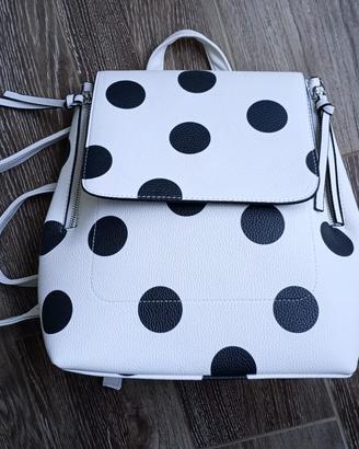 Zainetto a pois bianco e nero 
