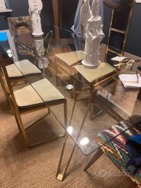 Tavolo ottone e cristallo Tom Dixon
