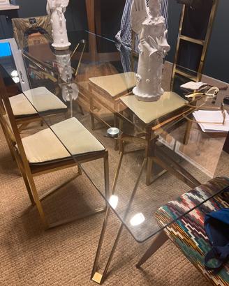 Tavolo ottone e cristallo Tom Dixon