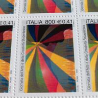 foglio 50 francobolli Italia 2001 