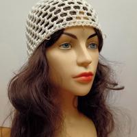 cuffia rete mesh hat panna