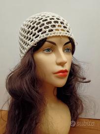 cuffia rete mesh hat panna