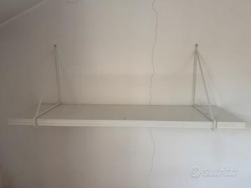 Set 3 Mensole IKEA bianche con staffe in metallo