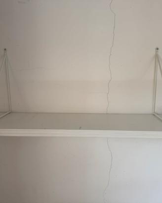 Set 3 Mensole IKEA bianche con staffe in metallo