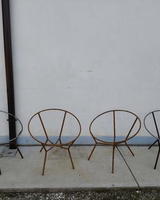 Set 4 Sedie Circolari Vintage "Hoop Chair" anni 50