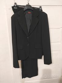 Tailleur donna nero giacca e pantalone 