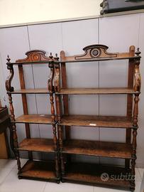 Set 2 librerie scaffali etagere in legno '800