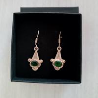 Orecchini argento con pietra verde