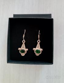 Orecchini argento con pietra verde