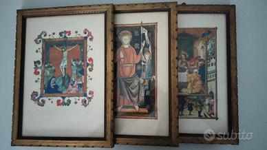 3 cornici in legno con vetro
