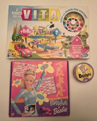 Tombola/dama di Barbie Mattel, dobble e il gioco d