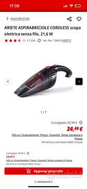 Aspirabriciole ARIETE Wet&Dry senza fili