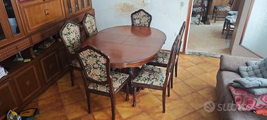 Tavolo rotondo allungabile con 6 sedie