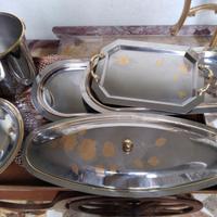 Servizio Oro24Kt: vassoi+zuppiera+6coppette gelato