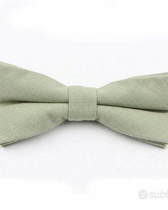 Papillon uomo verde salvia cotone taglia unica