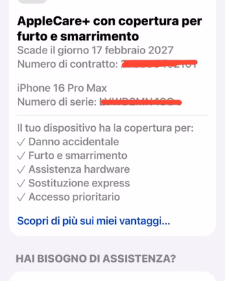 Iphone 16 pro max 256 con apple care protection